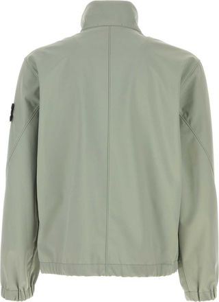 Stone Island Mens Stretch Polyester Jacket Green Elastane