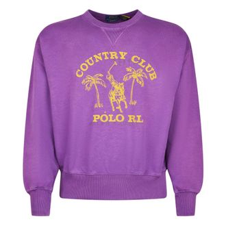 Polo Ralph Lauren Sweatshirts, male, Purple, Size: M Knit Sweatshirt
