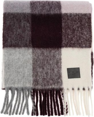 Iro Sciarpa a quadri con frange - Rosso