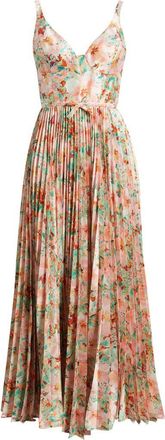 Hutch Kylan Floral Pleated Sweetheart Neck Cocktail Dress in Multi Azalea Garden at Nordstrom, Size 00