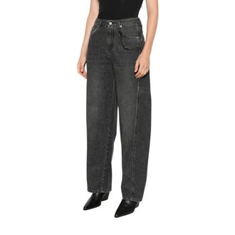 Ermanno Scervino Jeans, Dames, Zwart, S, Katoen, Wide Leg Jeans
