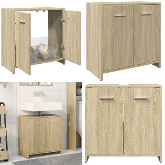 vidaXL Mobile Lavabo Bagno Rovere Sonoma 60x33x60 cm Legno Multistrato - Lavabo - Mobile da bagno