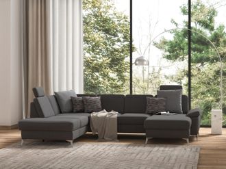 Sit&more Wohnlandschaft »Padua U-Form« inklusive Sitztiefenverstellung, Armteilfunktion und Federkern