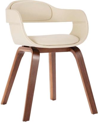 vidaXL Silla De Comedor Vidaxl Blanca De Madera Curvada Y Piel Sint&eacute;tica