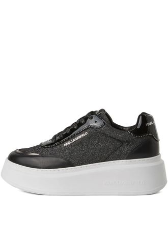 Karl Lagerfeld glitter-panel platform sneakers - Black