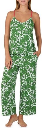 Kate Spade New York print crop pajamas in Green Floral at Nordstrom, Size X-Small
