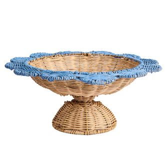 Novità Home Alhoa - large azure scalloped rattan backsplash