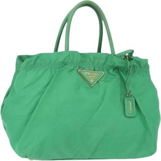 Prada Pre-owned Handbags, female, Green, Size: ONE SIZE Pre-owned Nylon Handbag