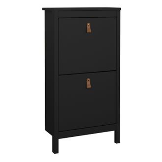 Furniture To Go Barcelona Shoe Cabinet 2 Flip Down Doors in Black