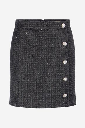 Seductive Schmaler Minirock aus Tweed mit Zierkn&ouml;pfen Jenny