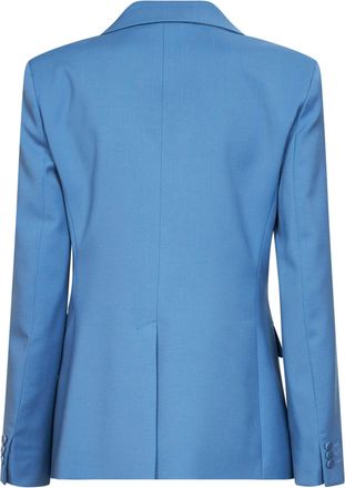 Max Mara Womens Light Blue Stretch Wool Blazer Virgin Jacket