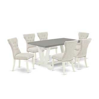 East West Furniture 7-Piece Dining Set