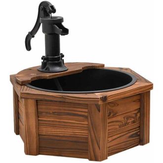 vidaXL Vidaxl - Fuente De Agua Con Bomba Madera Maciza De Abeto 57x57x53 Cm