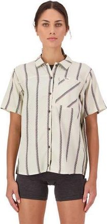 Mons Royale At Merino Short-Sleeve Shirt - Womens in Bone Stripe at Nordstrom, Size X-Large