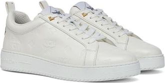 MCM Neo Terrain Lo Sneakers in Monogram Leather in Grey at Nordstrom, Size 40