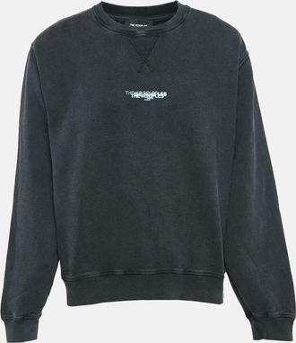 The Kooples Grey Logo Print Faded Cotton Knit Sweatshirt