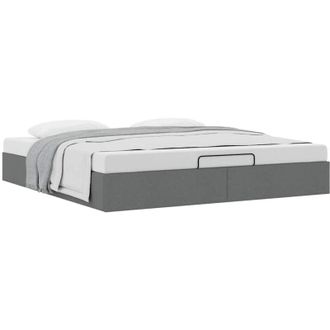 vidaXL Estructura Cama Otomana Sin Colch&oacute;n Tela Gris Oscuro 180x200cm Vidaxl