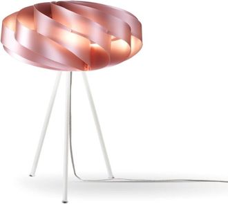 Linea Zero Linea Zero - Lampada Da Tavolo Con Treppiede 1 Luce Flat Polilux Rosa Metallico Made In Italy