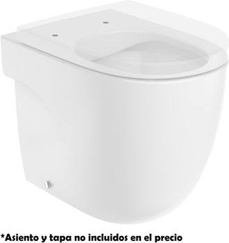 Roca Roca - Taza Compacta Rimless Adosada A Pared Con Salida Dual Para Inodoro Meridian