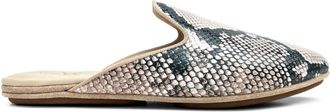 Yosi Samra Womens Vidi Mule Shoes In Natural Snake Leather