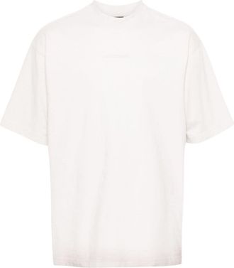 Balenciaga reflective-logo cotton T-shirt - unisex - Cotton - M - Neutrals