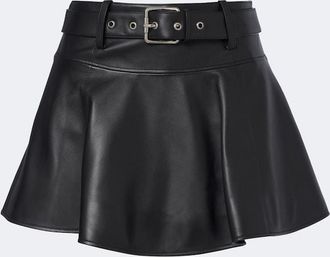 Loewe Minifalda de piel con cintur&oacute;n