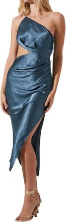 Astr Martina Dress In Slate Blue