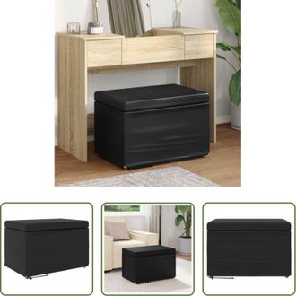 vidaXL Sedia moderna - Pouf Nero Pelle Sintetica e Legno Ingegnerizzato