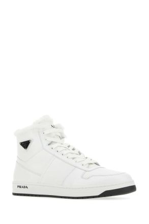 Prada Mens White Leather Sneakers F0009