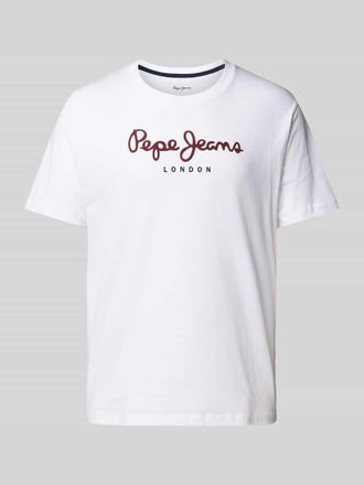 Pepe Jeans London T-Shirt mit Label-Print in Weiss, Gr&ouml;&szlig;e M