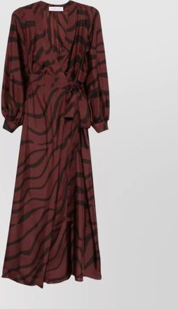 Raquel Diniz wrap dress with long sleeves and tie waist