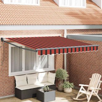 vidaXL Toldo Retr&aacute;ctil Autom&aacute;tico Naranja Y Marr&oacute;n 3,5x2,5 M Vidaxl