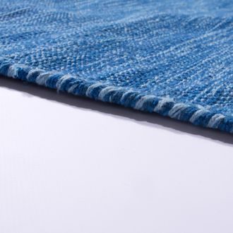 Paco Home Paco Home - Alfombra Dise&ntilde;o Kilim Tejida A Mano 100 % Algod&oacute;n Moderna Jaspeada Azul 160x220 Cm