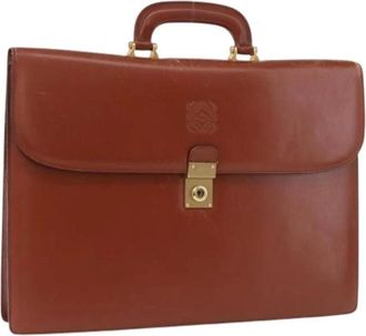 Loewe Pre-owned Business Bag - Dames - Vintage Handtas - Bruin - ONE Size - Leer - Vintage