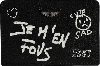 Zadig&Voltaire ZV Pass Arty Leather Luggage Tag in Black at Nordstrom