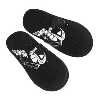 Generic Plush Slippers Astronaut Floating In Cosmos Reusable Slippers Furry House Shoes For Guest Room Spa Women M