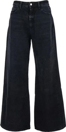 Icon Denim Los Angeles Debby Wide Jeans - Dames - Loose Fit Jeans - Zwart - W25 - Katoen - Jeans
