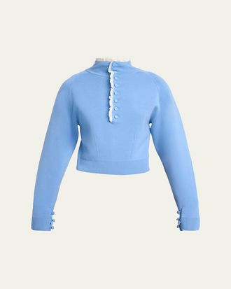 Chlo&eacute; Wool Knit and Lace Pullover