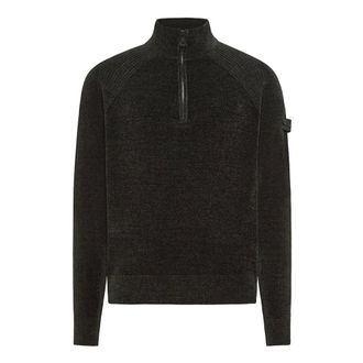 Peuterey Crivelli Plain Chenille Trui met Halve Rits - Heren - Truien - Grijs - Maat: XL Polyamide