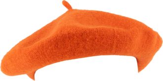 Hat To Socks Wool Blend French Beret for Men and Women in Plain Colours (Orange)
