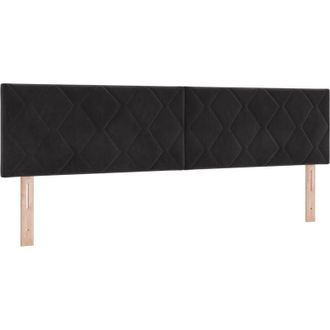 vidaXL vidaXL LED Headboard Diamond Blocks Design Black 180 cm Velvet