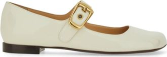 Chlo&eacute; White Leather Ballet Flats
