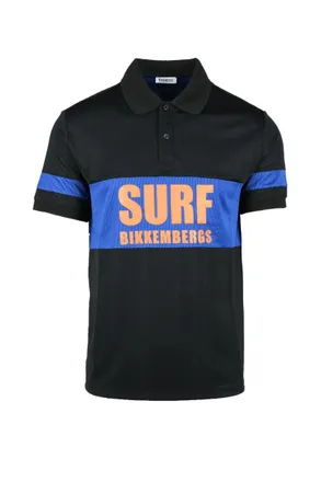 Dirk Bikkembergs Black Striped Polyester Polo Shirt