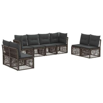 vidaXL Conjunto De Sof&aacute;s De Jard&iacute;n 8 Pcs Gris Rat&aacute;n Sint&eacute;tico Vidaxl