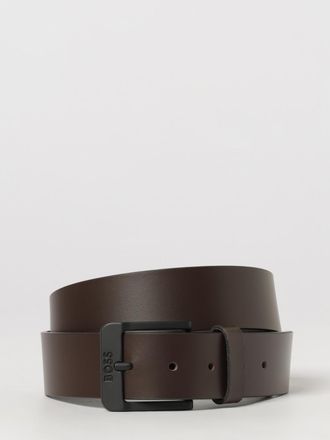 HUGO BOSS Cintura in pelle pieno fiore con fibbia e logo inciso