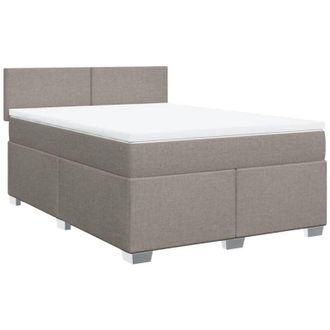 vidaXL Vidaxl - Cama Box Spring Con Colch&oacute;n Tela Gris Taupe 160x200 Cm