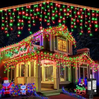 OEM Guirnalda De Luces Navide&ntilde;as Para Exteriores, 10 Metros De Largo, 400 Luces De Colores, Enchufable, 8 Modos