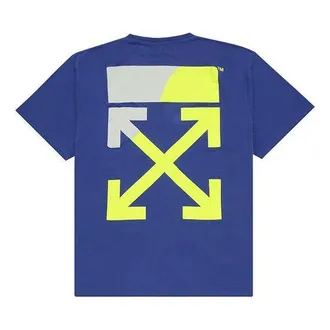 Off-white SS19 Arrows Oversize Short Sleeve T-Shirt Blue Neon Green OMAA038S191850063060