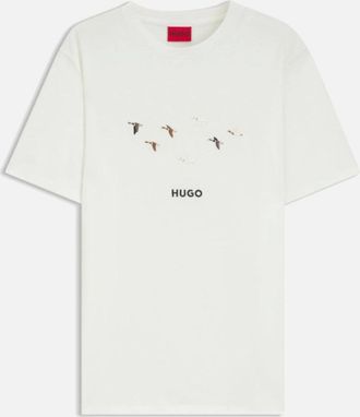 HUGO BOSS Mens HUGO Dugolini T-Shirt 102 Natural - White - Size: 40