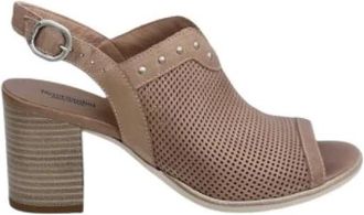Nero Giardini Zwarte leren blokhak sandalen - Dames - Sandalen met hakken - Roze - 39 EU - Leer - Schoenen